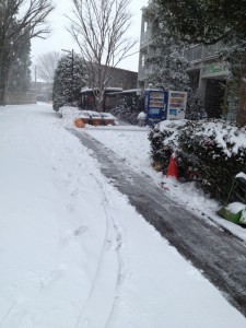 雪を掻く端から積る雪