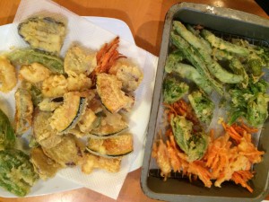 お茶会準備の賄？ふきのとうの天ぷら